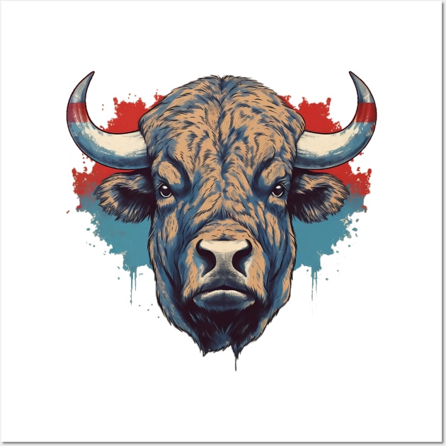 Buffalo Red and Blue Wall Art by DavidLoblaw